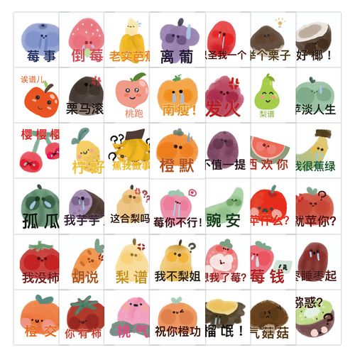 某音热卖水果谐音梗表情包贴纸可爱搞怪装饰防水贴手机平板电脑贴