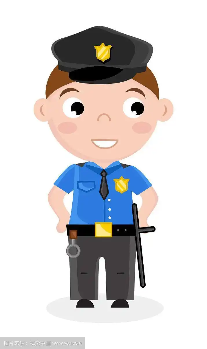 穿着警察制服微笑的小男孩