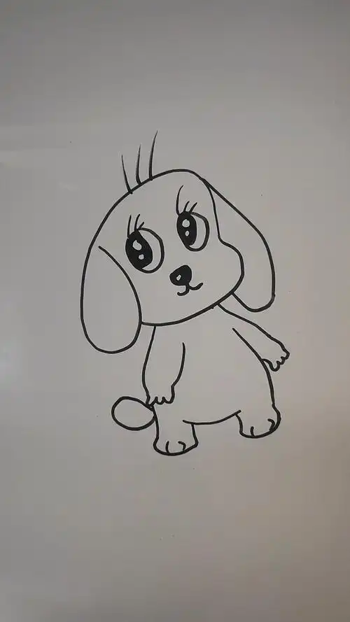 画画原来如此简单简笔画一只可爱帅气的小狗你喜欢小狗吗