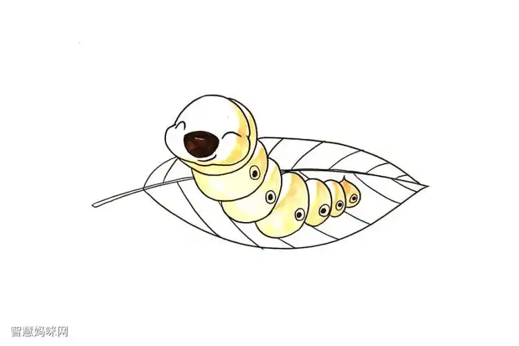 怎么画可爱蚕宝宝