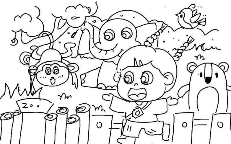 幼师考编主题画动物园