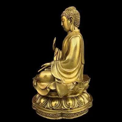 纯铜大日如来佛释迦牟尼阿弥陀佛药师佛像三宝供奉家居客厅摆件