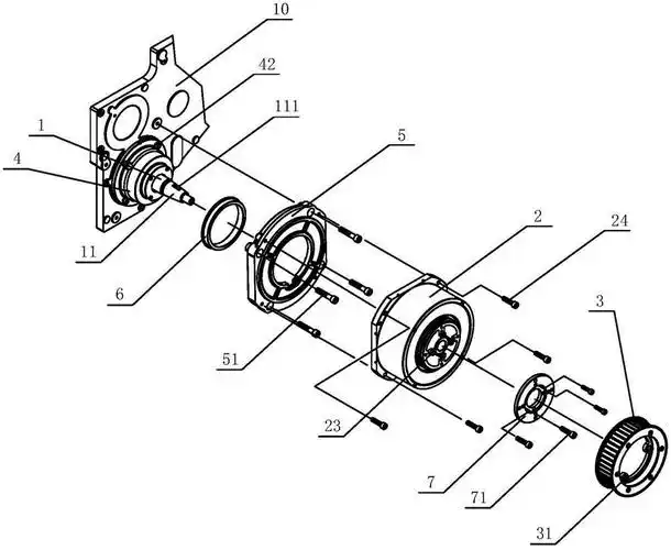 cn209923552u_一种喷水/喷气织机主轴电机安装结构有效
