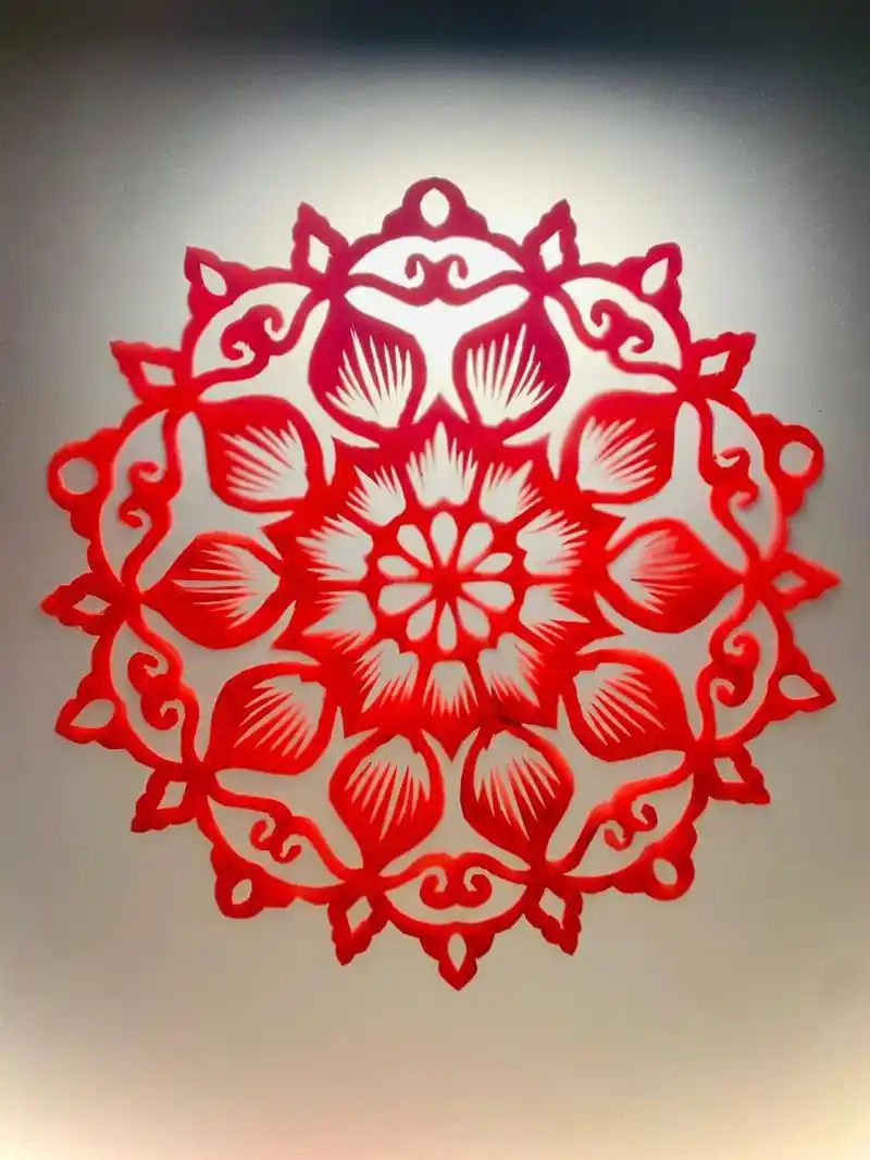 原创剪纸|五折团花详细图解 零基础也可以剪