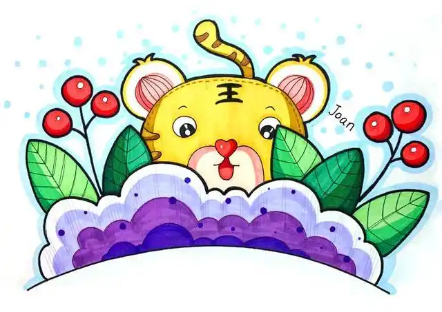 幼儿绘画教程——百兽之王小老虎