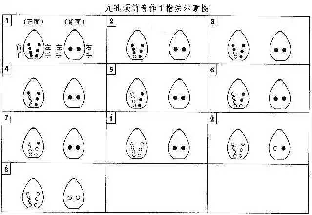 从筒音作1开始从新排律得到,与原有八孔埙在指法上有一定差异