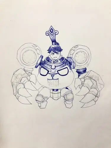 圆珠笔画 王者荣耀_ 刘禅