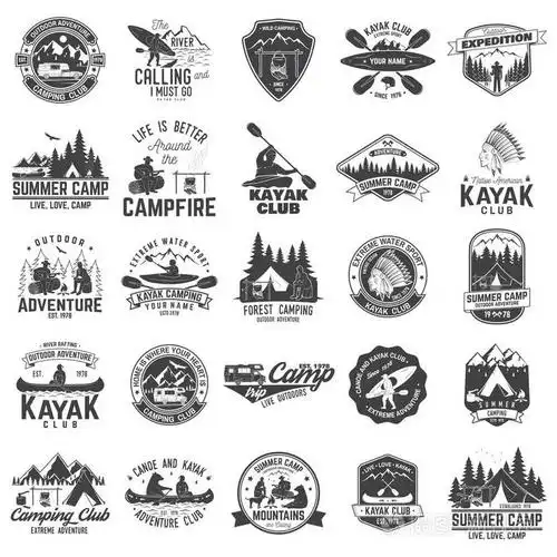 独木舟,皮划艇和露营俱乐部徽章