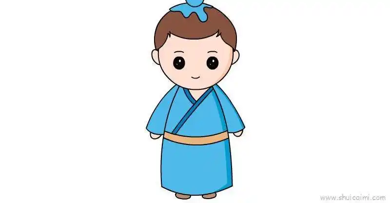 儿童古装简笔画卡通古代小书童简笔画穿古装的小男孩简笔画男孩简笔画