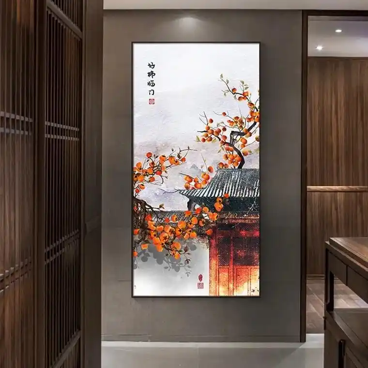 事事如意入户玄关装饰画新中式客厅走廊过道壁画寓意好的挂画竖版