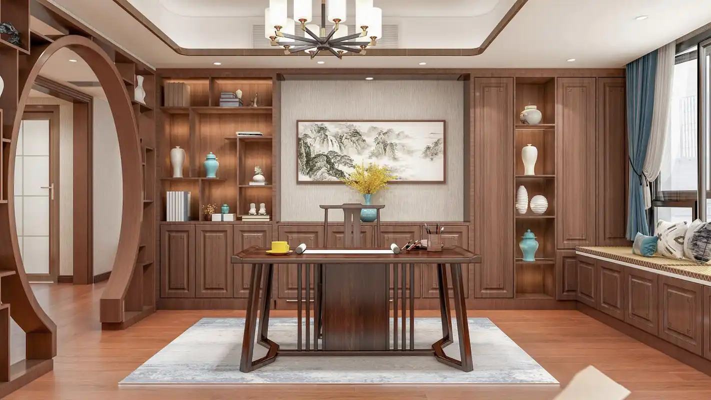 紫樾香山303平米新中式风格别墅装修效果图