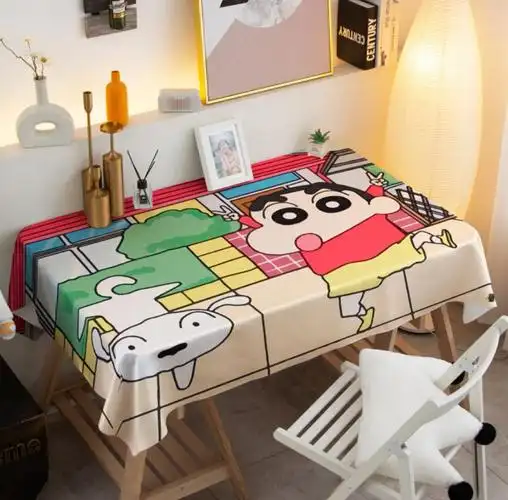 蜡笔小新餐垫蜡笔小式卡通动漫桌布防水防烫学生书桌垫装饰台布野餐垫