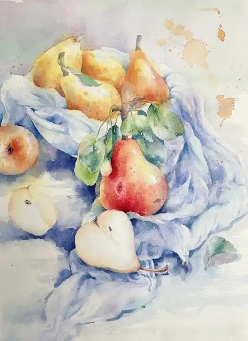 水彩西洋梨