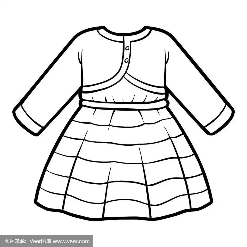 涂色书,穿短上衣