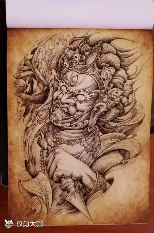 适合满背的手稿_纹身图案手稿图片_张小天的纹身作品集