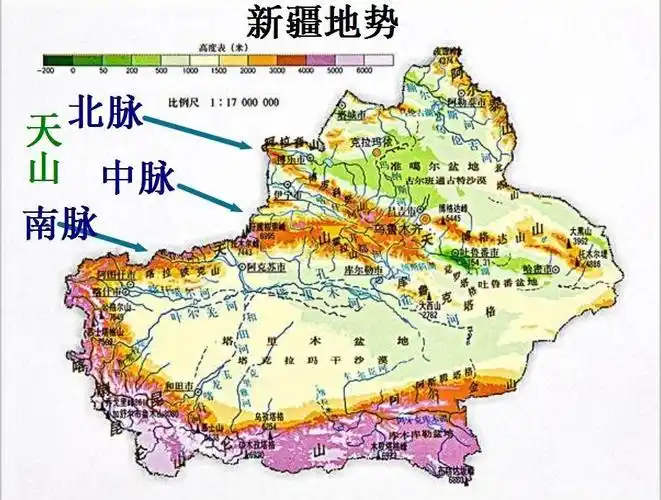 山系之一,位于地球上最大的一块陆地欧亚大陆腹地,天山东西横跨中国