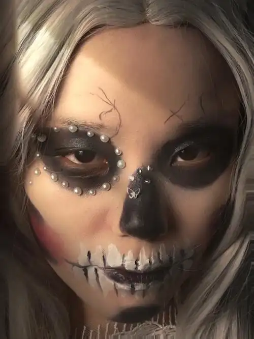 骷髅女孩  #欧美骷髅  #玩妆  #创意玩妆  #万圣节  #万圣节什么鬼妆