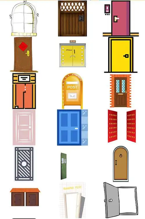 可爱卡通门海报设计免抠透明素材