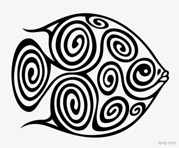 标签:观赏鱼花纹卡通黑色装饰图案小清新简约观赏鱼纹身黄色的观赏鱼