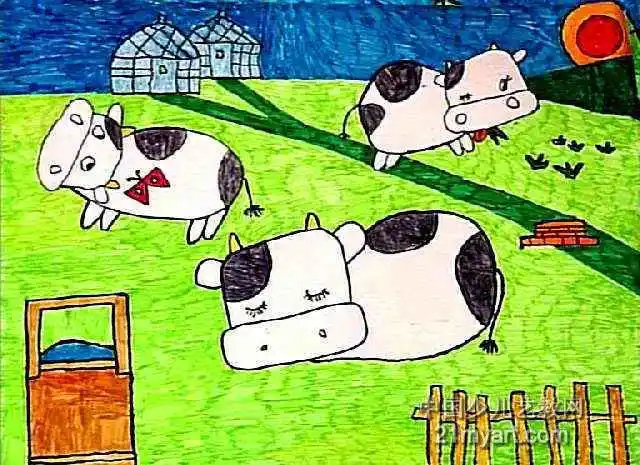 草原水彩画简单大草原水彩画