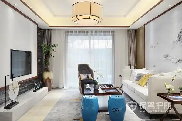 新中式地板砖效果图-保驾护航装修网