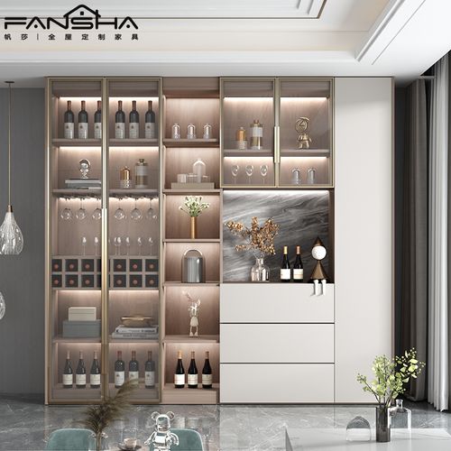 酒柜玻璃门轻奢角柜展示柜靠墙客厅实木小酒现代简约角柜