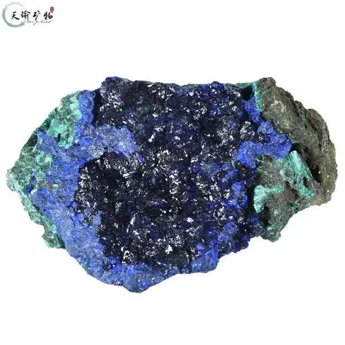 石光纪蓝铜矿矿石标本原石矿晶摆件收藏
