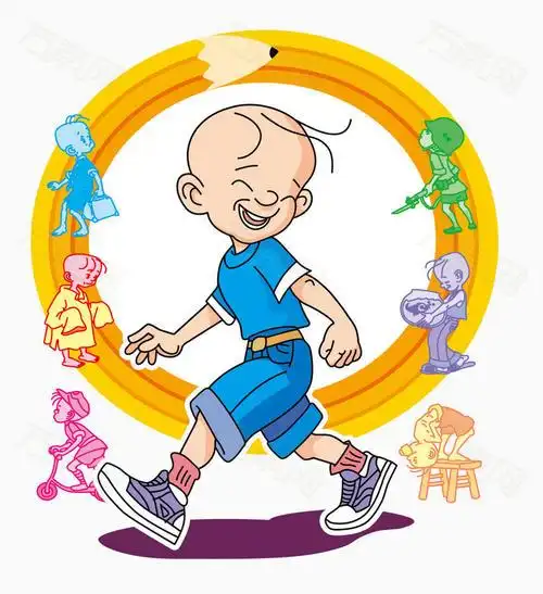 可爱卡通三毛人物矢量素材