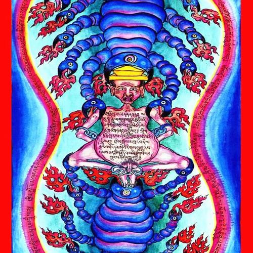 大小款忿怒莲师i火焰铁蝎咒轮图炽燃九头铁蝎除障图挂画贴画可带