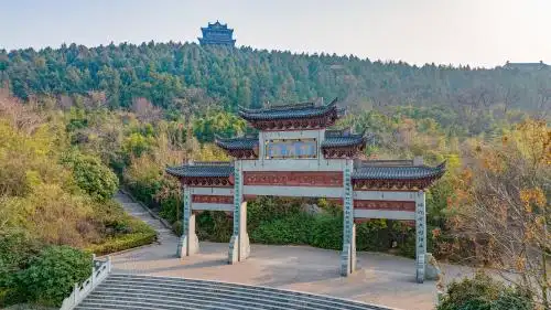 航拍江苏省徐州市竹林寺风景区