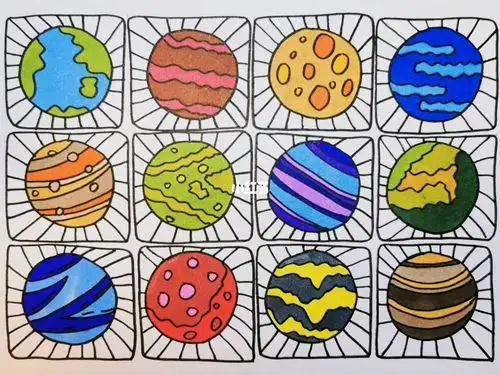 星球简笔画彩色星球简笔画彩色画法