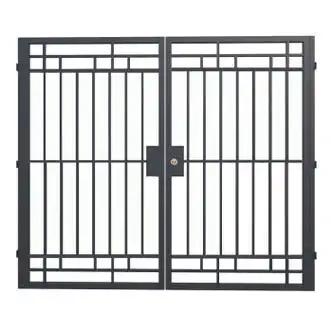 沃嘉户外别墅庭院大门农村入户防锈大铁门百叶门定制单双开围墙栅栏门