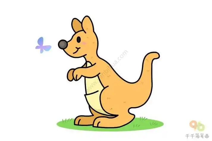 袋鼠矢量图简笔画