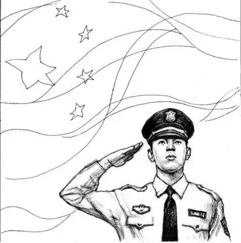 敬军礼的小女孩简笔画特种兵简笔画步骤总结在画这幅军人敬礼简笔画的