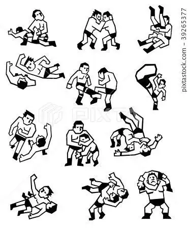 简笔画摔跤