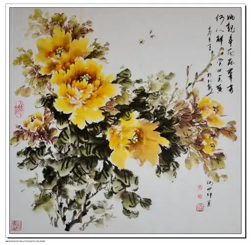 王少非国画牡丹作品