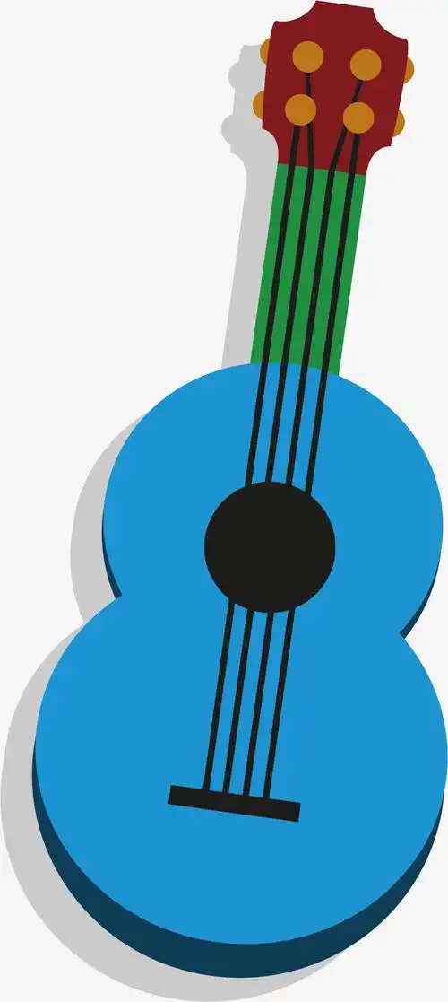 关键词 : 卡通吉他,黑色琴弦,音乐,乐器,蓝色木头,矢量