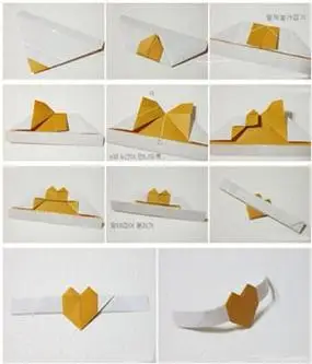 简单折纸戒指教程图解