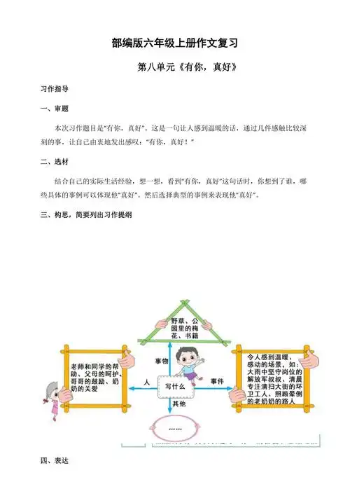 部编版小学语文六年级上册作文复习第八单元有你真好doc