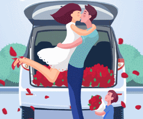 节日快乐玫瑰花爱情幸福拥抱gif动图_动态图_表情包下载_soogif