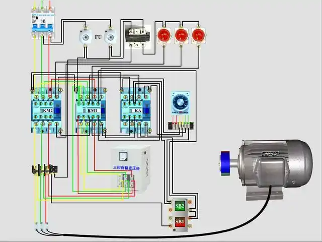 整体接线好了,关于什么是自耦变压器降压启动,以及它的工作原理与接线