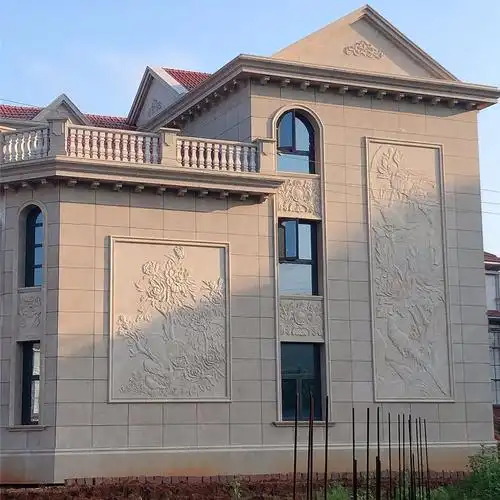 厂家直销石雕壁画 别墅墙壁浮雕 中式玄关壁画 大理石雕花浮雕墙