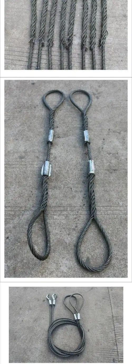 插编钢丝绳双扣吊索具手工编织起重吊装工具1米10mm