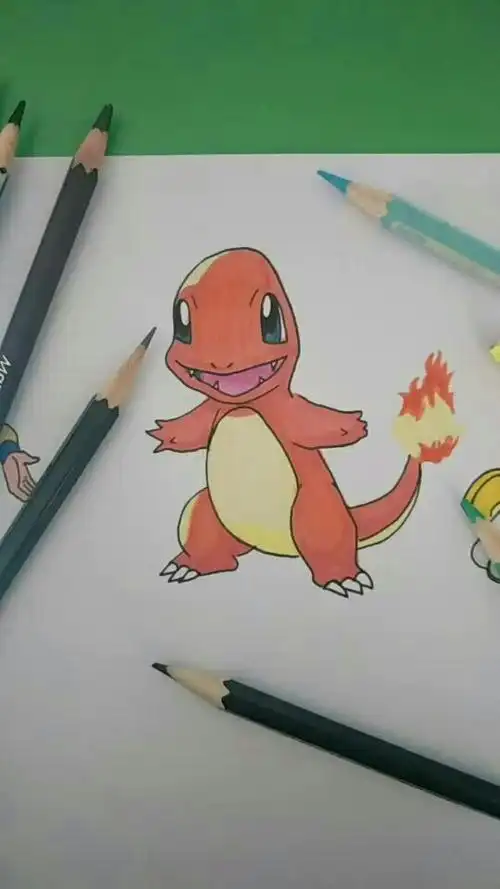 教你画童年回忆  神奇宝贝小火龙