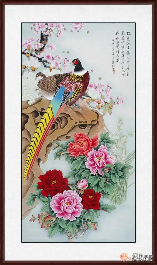 玄关牡丹挂画,寓意竟如此美好!