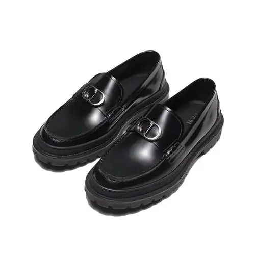 迪奥dior男士牛皮革cdicon装饰扣diorexplorer厚底单鞋皮鞋乐福鞋3lo