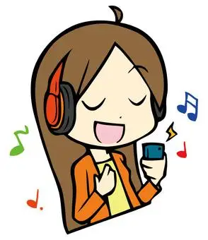 女孩听音乐2
