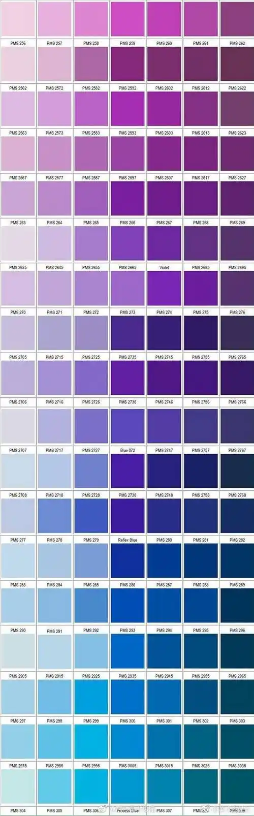 渐变色系及码号大全,可以码一哈,画色彩渐变用得到.