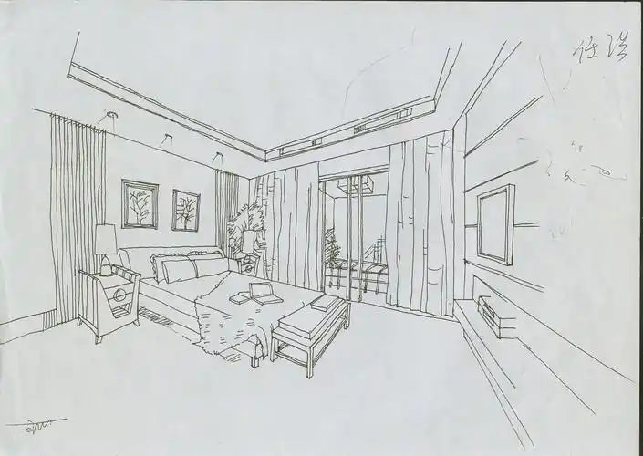大学时期的室内手绘速写