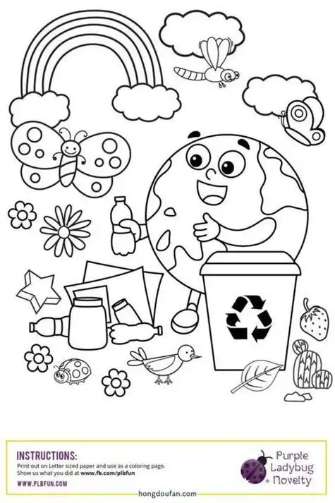 爱护环境保护地球儿童简笔画